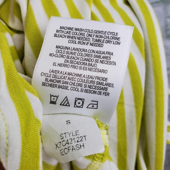 Ellen Tracy Sequin Pocket Striped Tee Sz. S - Picture 7 of 7